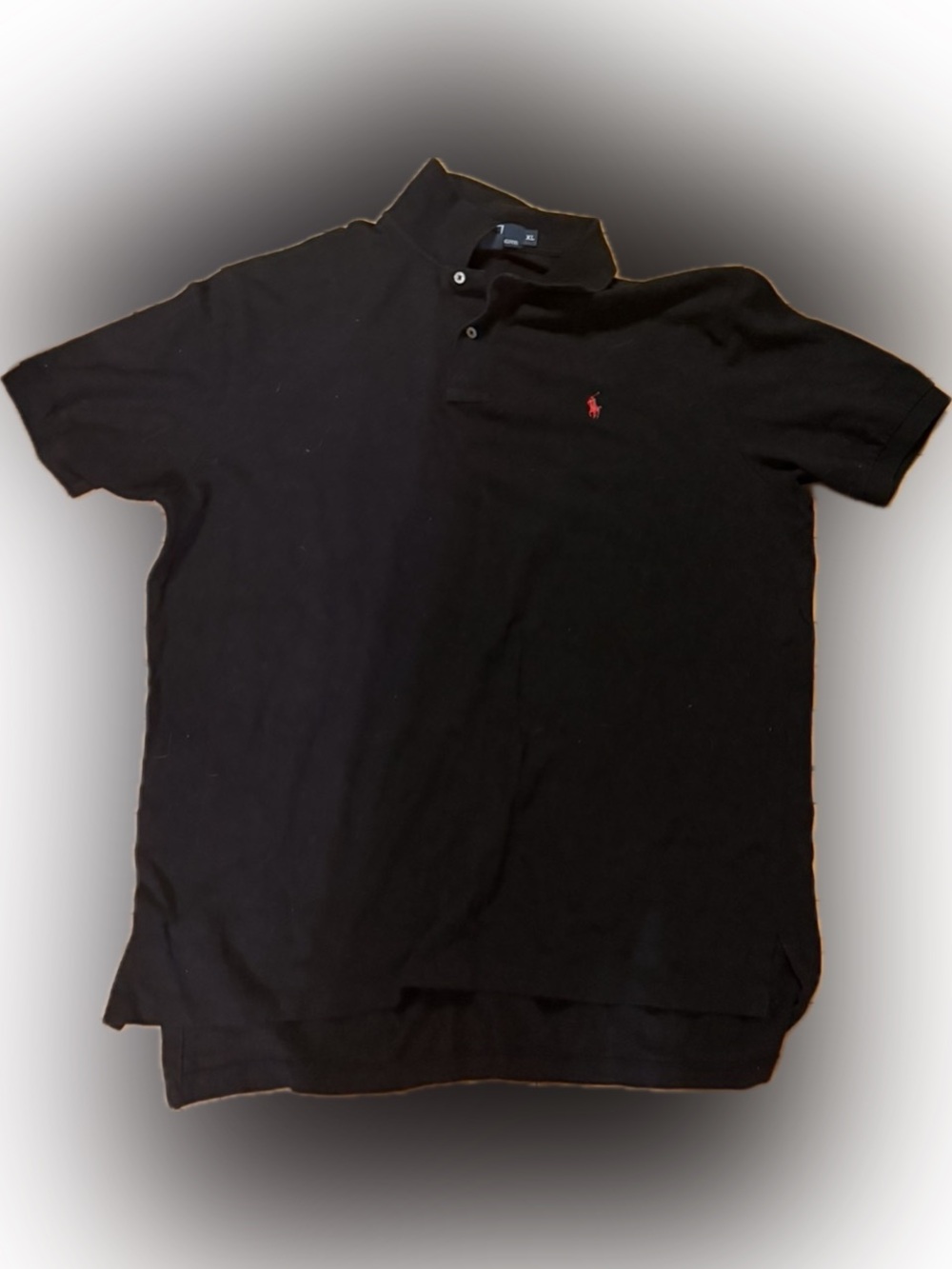 Ralph Lauren Black Polo with Red Pony Embroidery